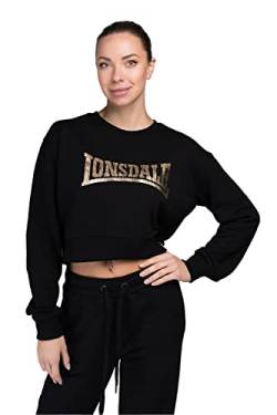 Lonsdale Frauen Rundhals Sweatshirt Cropped CULBOKIE Black/Gold L 117396 von Lonsdale