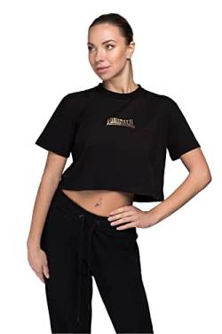 Lonsdale Frauen T-Shirt Cropped AULTBEA Black/Gold M 117395 von Lonsdale