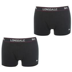 Lonsdale Herren 2 Paar Hipsters Trunk Boxer Shorts Unterhose Unterwaesche Blau Large von Lonsdale