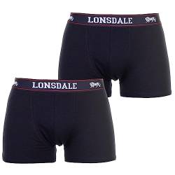 Lonsdale Herren 2 Paar Hipsters Trunk Boxer Shorts Unterhose Unterwaesche Blau X Large von Lonsdale