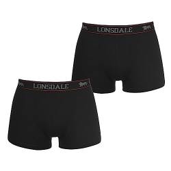 Lonsdale Herren 2 Paar Hipsters Trunk Boxer Shorts Unterhose Unterwaesche Schwarz Medium von Lonsdale