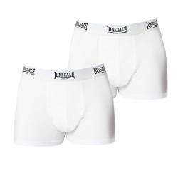 Lonsdale Herren 2 Paar Hipsters Trunk Boxer Shorts Unterhose Unterwaesche Weiss Medium von Lonsdale