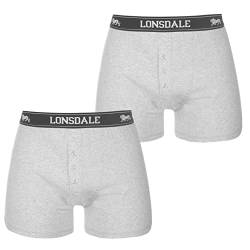 Lonsdale Herren 2 Stück Boxer Unterhose Grau Medium von Lonsdale