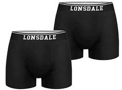 Lonsdale Herren Boxershorts Doppelpack Oxfordshire Black/Black XL von Lonsdale