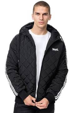 Lonsdale Herren Jacke mit Kapuze normale Passform ARNIPOL Black/White L, 117494 von Lonsdale