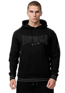 Lonsdale Herren Kapuzensweatshirt Normale Passform KNEEP Black/Grey XXL, 117469 von Lonsdale