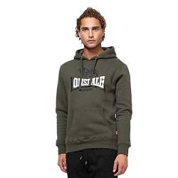 Lonsdale Herren Kapuzensweatshirt Normale Passform THURNING Olive/Black/White XXL von Lonsdale