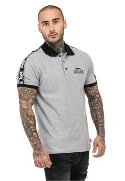 Lonsdale Herren Poloshirt Normale Passform Setter, Marl Grey/Black/White, S, 117546 von Lonsdale