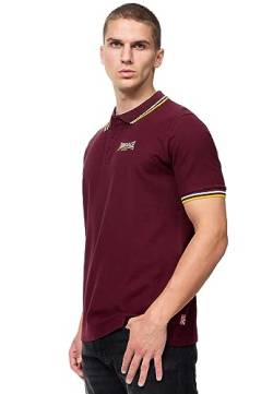 Lonsdale Herren Poloshirt Normale Passform VELTON Oxblood/Yellow/White XXL, 117462 von Lonsdale