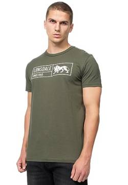 Lonsdale Herren T-Shirt Normale Passform CADAMSTOWN Olive/White XXL, 117447 von Lonsdale