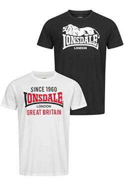 Lonsdale Herren T-Shirt Normale Passform Doppelpack COLLESSIE Black/White L 117431 von Lonsdale