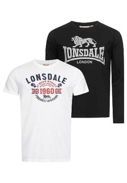 Lonsdale Herren T-Shirt und Langarmshirt Normale Passform Doppelpack FINTONA Black/White XXL, 117514 von Lonsdale