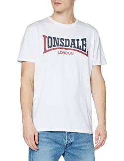 Lonsdale Herren Two Tone T-Shirt, Weiß, XXXXX-Large von Lonsdale