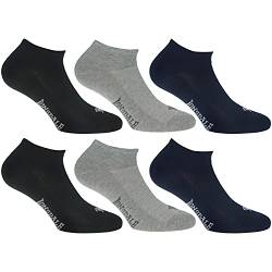 Lonsdale Invisible Fresh 6 Paar Sneakersocken, Baumwolle von ausgezeichneter Qualität mit Piquet-Herstellung (Blau, Schwarz, Melange Grau, 39-42) von Lonsdale