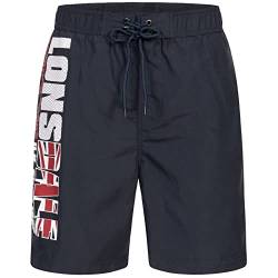 Lonsdale London Men's CARNKIE Shorts, Navy/Red/White, L von Lonsdale