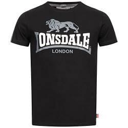 Lonsdale Men's BULVERHYTHE T-Shirt, Black/White/Grey, L von Lonsdale