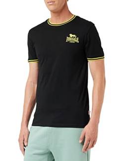 Lonsdale Men's DUCANSBY T-Shirt, Black/Yellow, 3XL von Lonsdale
