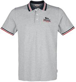 Lonsdale Men's OCCUMSTER Polo Shirt, Marl Grey/Navy/Red, 3XL von Lonsdale