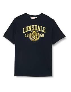 Lonsdale Men's STAXIGOE T-Shirt, Dark Navy/Yellow, M von Lonsdale