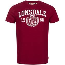 Lonsdale Men's STAXIGOE T-Shirt, Oxblood/White, XXL von Lonsdale