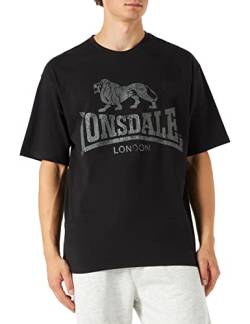 Lonsdale Men's THRUMSTER T-Shirt, Black/Anthracite, L von Lonsdale