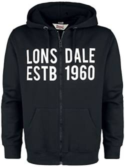 Lonsdale Mens Sleeve Hooded Sweatshirt, Black, XXL von Lonsdale