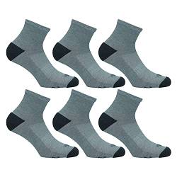 Lonsdale Quarter Tech 6 Paar ideale Socken für Trekking, Rennen, Tennis, Radfahren, ausgezeichnete Baumwollqualität (Melange Grau, 39-42) von Lonsdale
