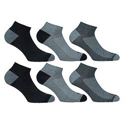 Lonsdale Sneaker Tech 6 Paar ideale Socken für Trekking, Rennen, Tennis, Radfahren, ausgezeichnete Baumwollqualität (Anthrazit, Mittelgrau, Melangegrau, 39-42) von Lonsdale