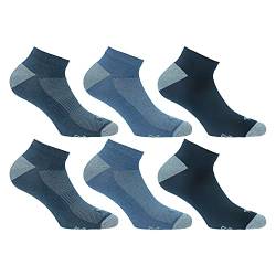 Lonsdale Sneaker Tech 6 Paar ideale Socken für Trekking, Rennen, Tennis, Radfahren, ausgezeichnete Baumwollqualität (Blau, Jeans, Denim, 43-46) von Lonsdale