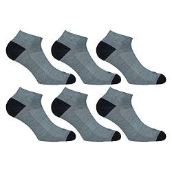 Lonsdale Sneaker Tech 6 Paar ideale Socken für Trekking, Rennen, Tennis, Radfahren, ausgezeichnete Baumwollqualität (Melange Grau, 39-42) von Lonsdale