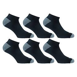 Lonsdale Sneaker Tech 6 Paar ideale Socken für Trekking, Rennen, Tennis, Radfahren, ausgezeichnete Baumwollqualität (Schwarz, 35-38) von Lonsdale