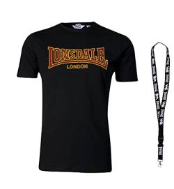 Lonsdale T-Shirt - Herren Shirts - Männer Tshirt - Kurzarm Shirt - Limited Schlüsselband (XL, Black) von Lonsdale