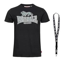 Lonsdale T-Shirt - Herren Shirts - Männer Tshirt - Kurzarm Shirt - Limited Schlüsselband (XXL, Black White) von Lonsdale