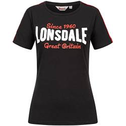 Lonsdale Women's CREGGAN T-Shirt, Black/Red/White, S von Lonsdale