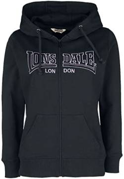 Lonsdale Women's GOLSPIE Hooded Sweatshirt, Black/Lilac, XS von Lonsdale