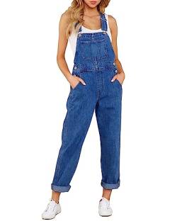 LookbookStore Damen Casual Stretch Denim Bib Overalls Hose Taschen Jeans Jumpsuits, Blau, Small von Lookbook Store