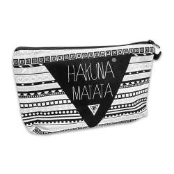 Loomiloo Kosmetiktasche klein mit Print Hakuna Matata, Kulturbeutel Damen 22x14cm, Schminktasche mit Reißverschluss für Make Up und Reise Utensilien von Loomiloo