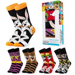 LOONEY TUNES Socken Herren, 5er Pack Herren Socken, Bunte Socken, Lustige Socken, 40-45 (Schwarz/Mehrfarbig) von Looney Tunes