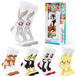 LOONEY TUNES Socken Herren, 5er Pack Herren Socken, Bunte Socken, Lustige Socken, 40-45 (Weiß/Mehrfarbig) von Looney Tunes