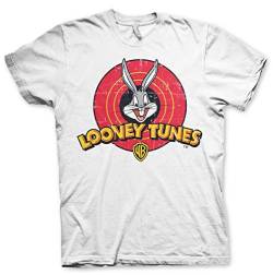 Looney Tunes Offizielles Lizenzprodukt Distressed Logo Men's T-Shirt (Weiß), Large von Looney Tunes