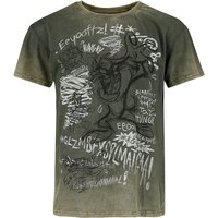 Looney Tunes T-Shirt - Tasmanian Devil - S bis XXL - für Männer - Größe S - grün  - Lizenzierter Fanartikel von Looney Tunes