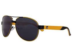 Loox Sonnenbrille Paris Pilotenbrille Fliegerbrille Damen Herren Polycarbonat Unisex - stabiles Gestell, gelb von Loox