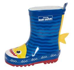 Baby Shark Jungen Mädchen 3D Gummi Gummistiefel Säuglinge Kinderzimmer Regenschuhe Gr., - blau - Größe: 27 EU von Lora Dora