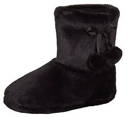 Damen Faux Fur Slipper Boots Damen Memory Foam Fleece gefüttert Plüsch Bootie Slippers Hausschuhe von Lora Dora