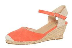 Lora Dora Damen Espadrille-Sandalen in Korallenrot mit Memory-Schaum, 36 EU von Lora Dora