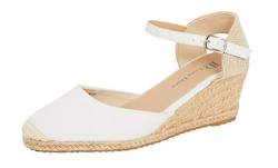 Lora Dora Damen Hessian Keilabsatz-Sandalen Weiß mit Memory-Schaum, 36 EU von Lora Dora