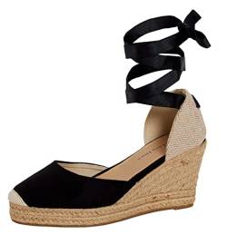 Lora Dora Womens Espadrille Wedge Sandals Black UK 6 von Lora Dora