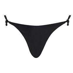 Loralie Damen Mode G-String Tanga Strand Bikinihose Brazilian Bikini Slip Beachwear（S-XL,4 Farbe (XL, Schwarz/Bandage) von Loralie