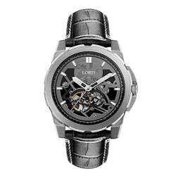 Lord Timepieces Herrenuhr Orion Silver Uhr - Italienische Lederband - 43mm von Lord Timepieces