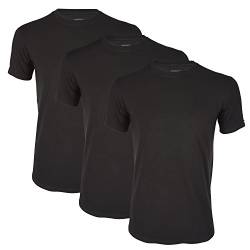 Lord 3er-Pack T-Shirt, Unterhemd, Kurzarm, Rundhals, Baumwolle und Elastan, Slimfit schwarz XL von Lord